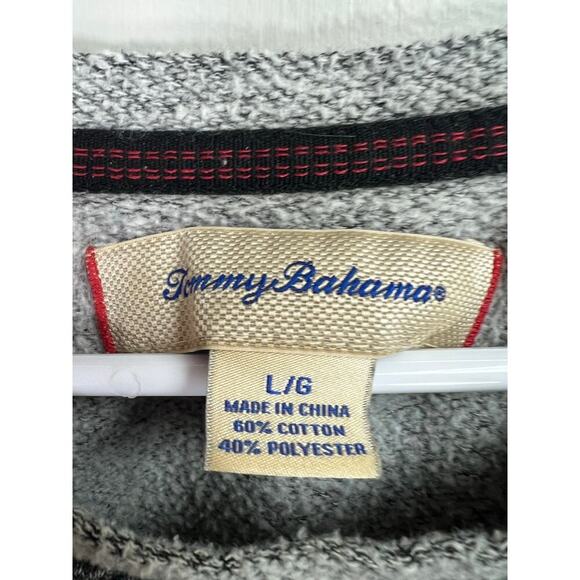 Tommy Bahama Men's Sweater Large Long Sleeve Gray Fleece Lined - Picture 2 of 10